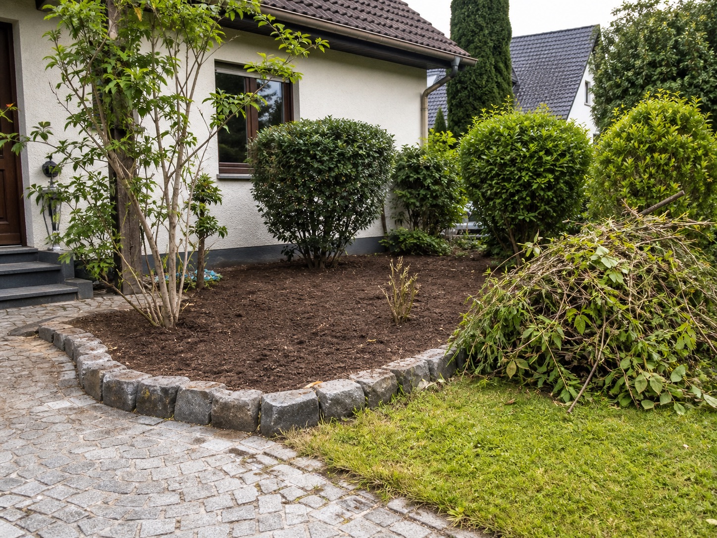 Beispiel für Flächenvorbereitung und Gartenneuanlage